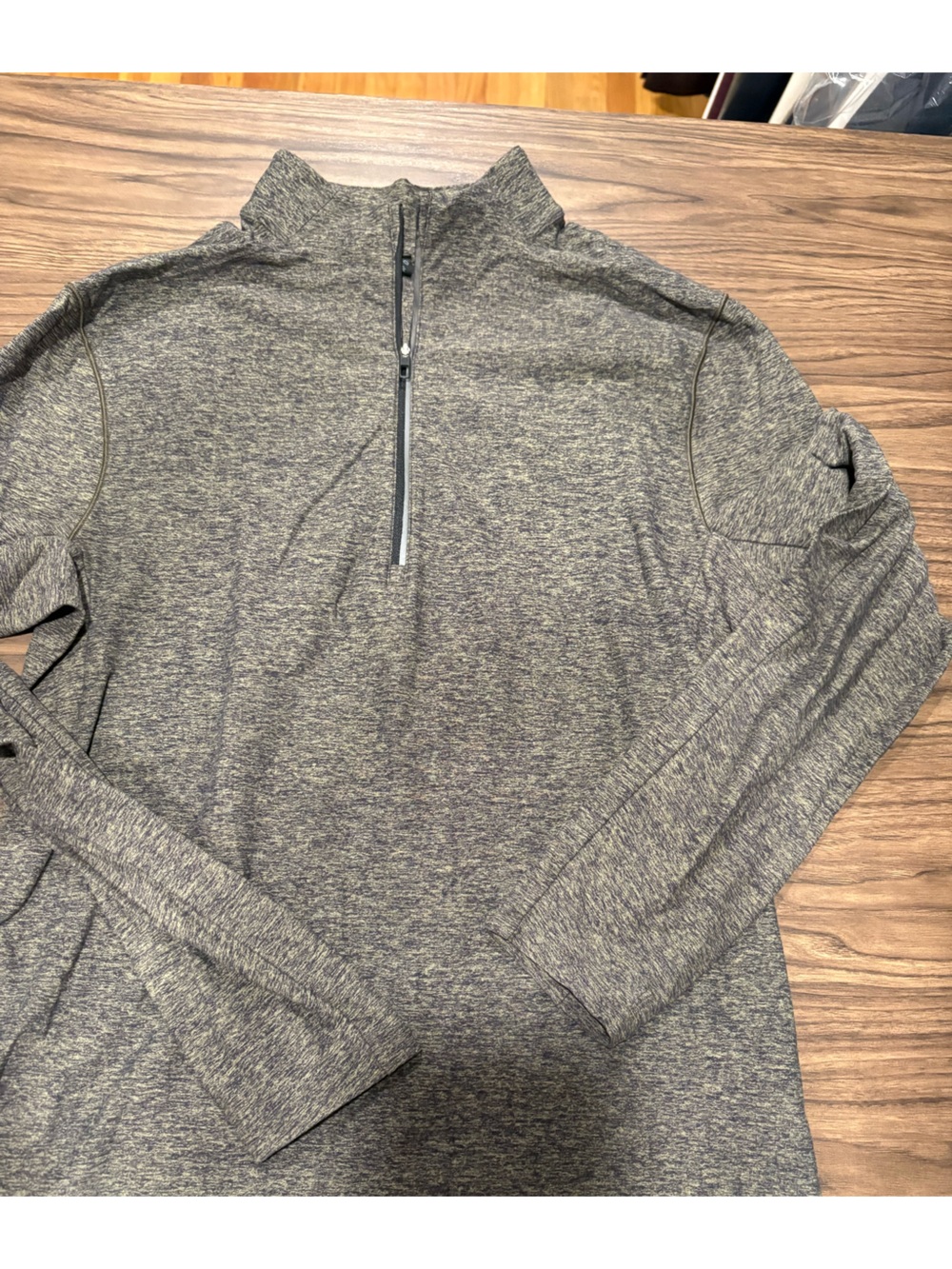 Heather Green Pullover Hoodie with Zip Pocket